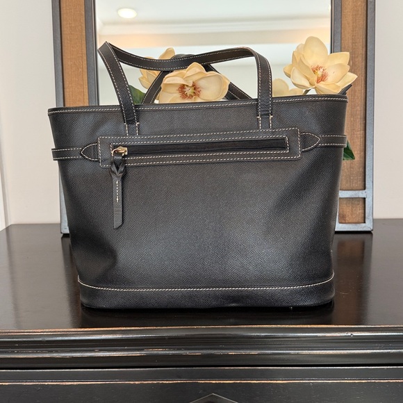 Dooney & Burke Black Leather Tote Bag 13”x 10”x5.5” - Picture 2 of 5